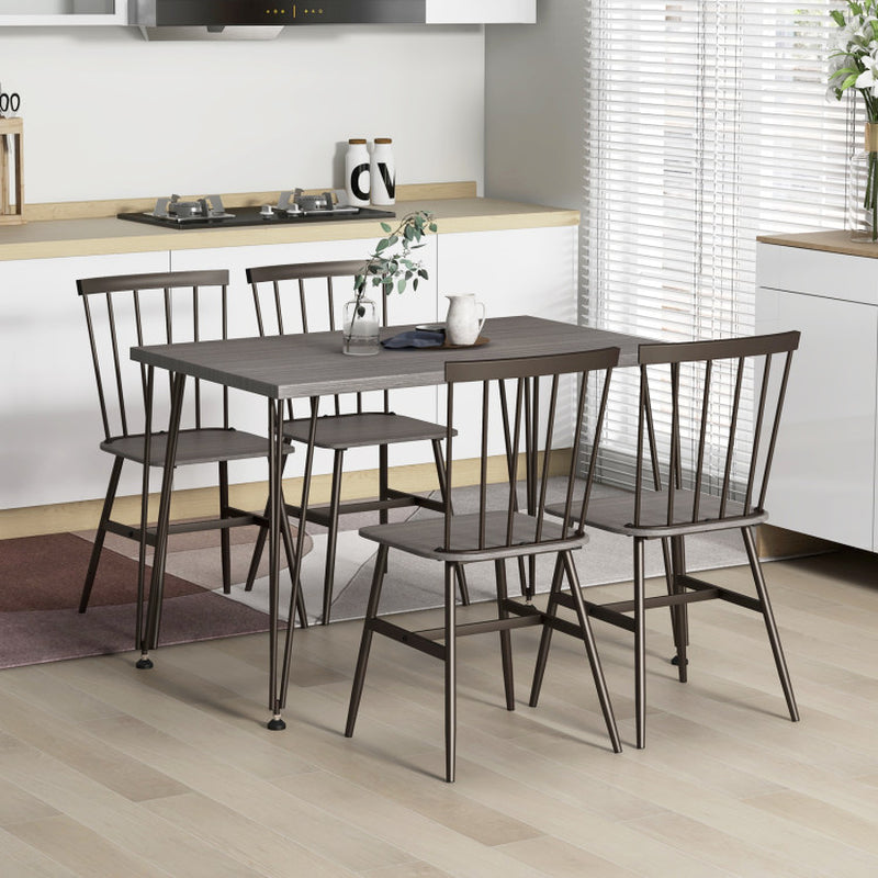 5-Piece Dining Table Set for 4 with 360° Swivel Feet for Small Place