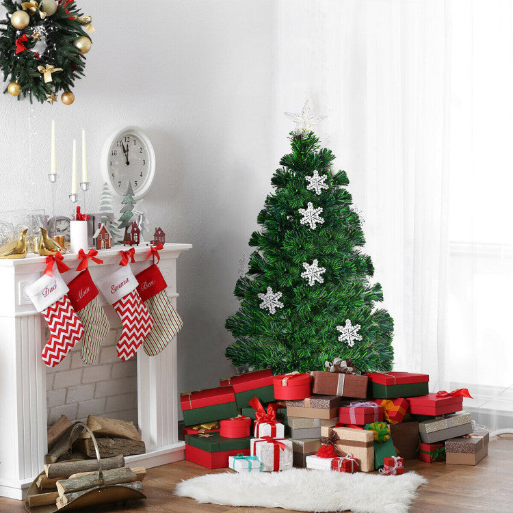 3/4/5/6 Feet LED Optic Artificial Christmas Tree with Snowflakes