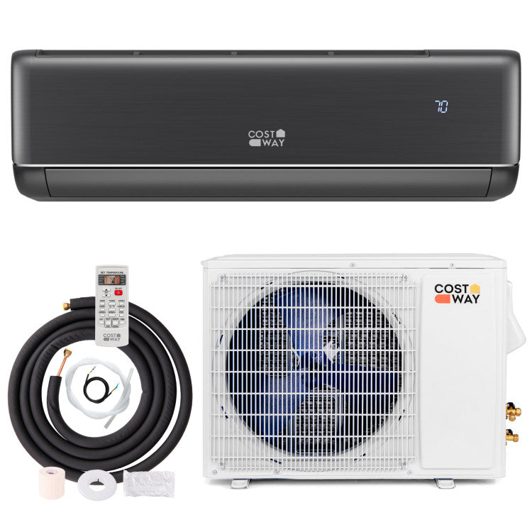 GreyVolt Series Energy Star Certified 18000 BTU 21 SEER2 208-230V Mini Split Air Conditioner and Heater Gray