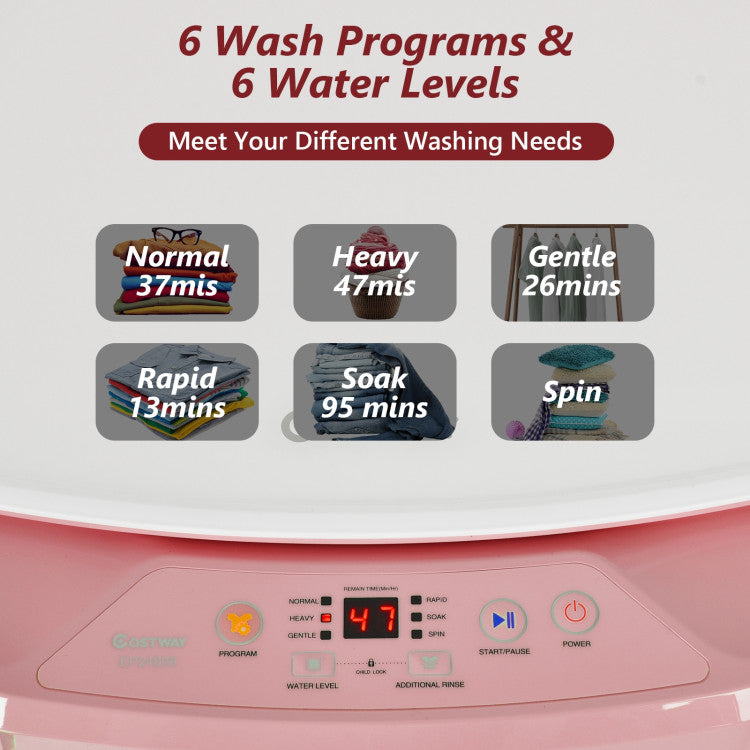 8lbs Portable Fully Automatic Washing Machine with Drain Pump