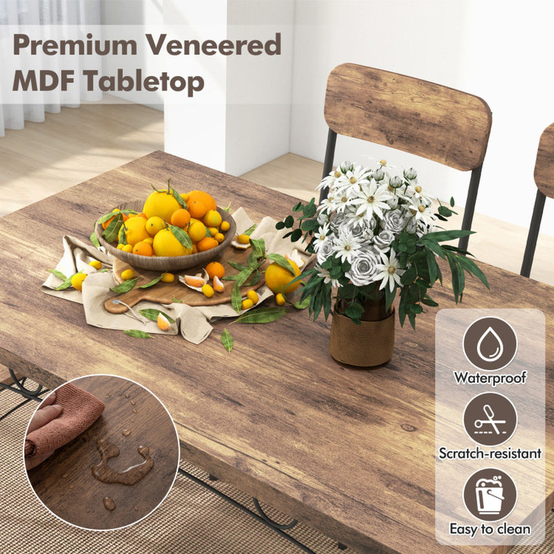 5-Piece Industrial Dining Table Set for 4 for Small Place Apartment