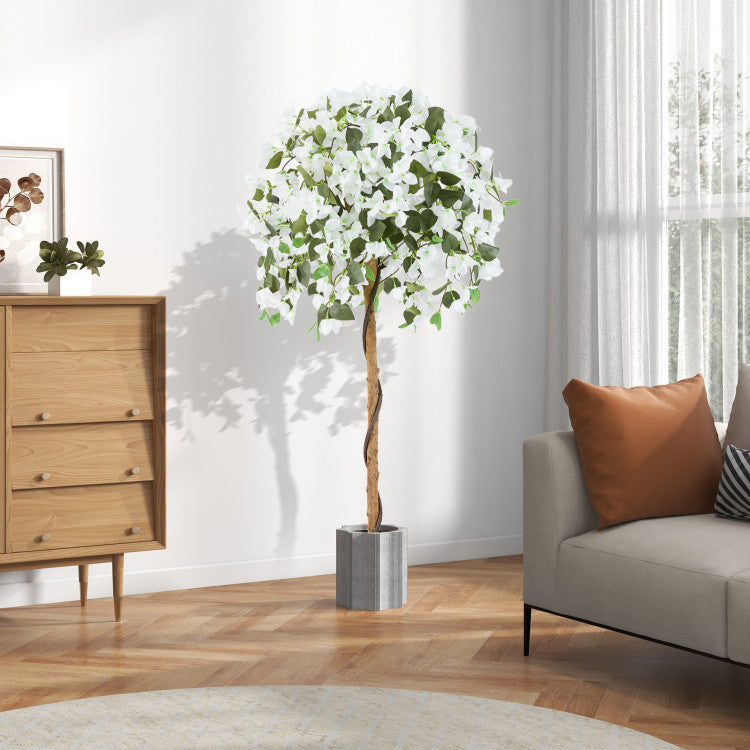 4.5 Feet Artificial Azalea Tree with Cement Pot