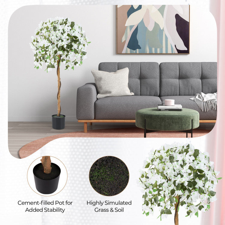4.5 Feet Artificial Azalea Tree with Cement Pot