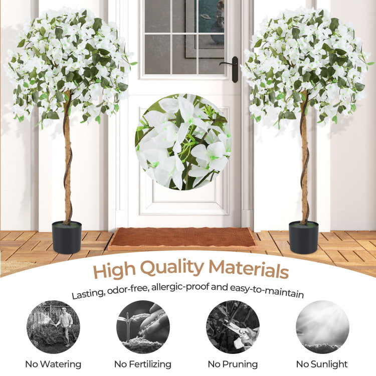 4.5 Feet Artificial Azalea Tree with Cement Pot