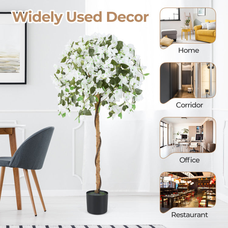 4.5 Feet Artificial Azalea Tree with Cement Pot