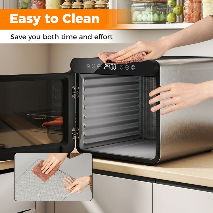 7 Stainless Steel Trays Dryer with 1-24H Timer and 30-75℃ Temperature