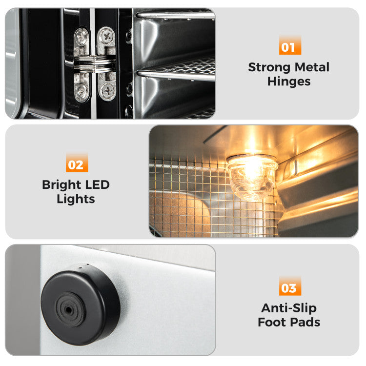 7 Stainless Steel Trays Dryer with 1-24H Timer and 30-75℃ Temperature