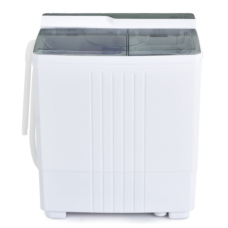Twin Tub Portable Washing Machine with Timer Control and Drain Pump for Apartment