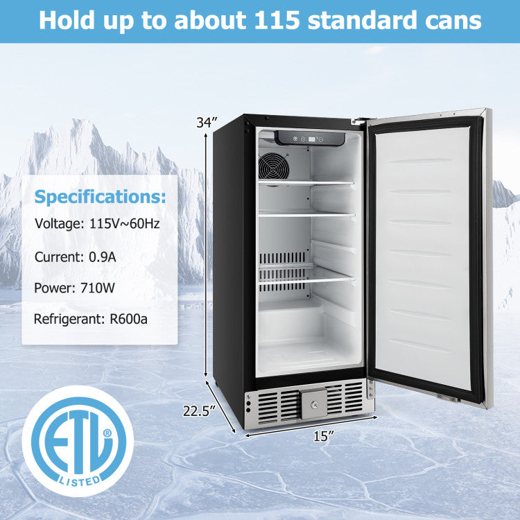 Compact Refrigerator with Adjustable Thermostat and Stainless Steel Door