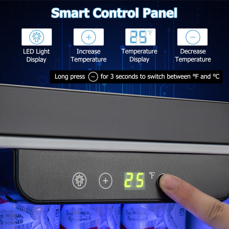 Compact Refrigerator with Adjustable Thermostat and Stainless Steel Door