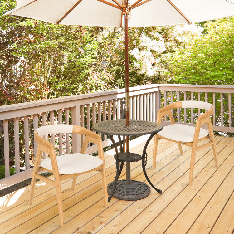 Bamboo Upholstered Dining Chair with Curved Back