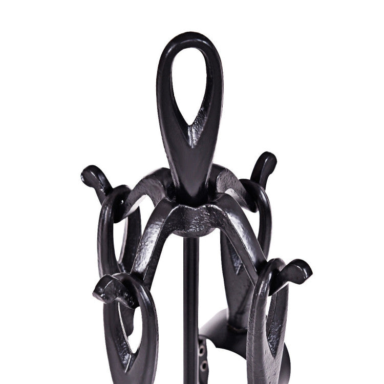 5 Pieces Stylish Iron Fireplace Tools Set