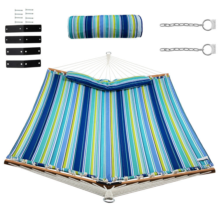 Patio Hammock Foldable Swing Chair Bed with Detachable Pillow