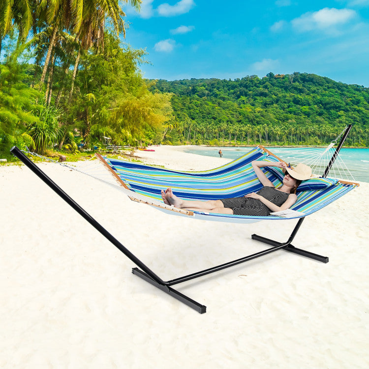 Patio Hammock Foldable Swing Chair Bed with Detachable Pillow