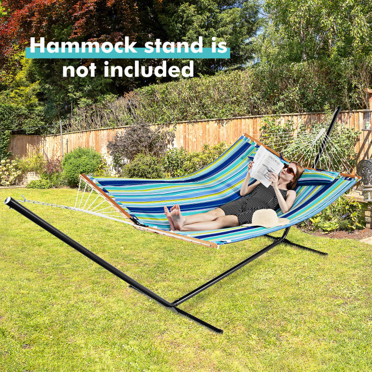 Patio Hammock Foldable Swing Chair Bed with Detachable Pillow