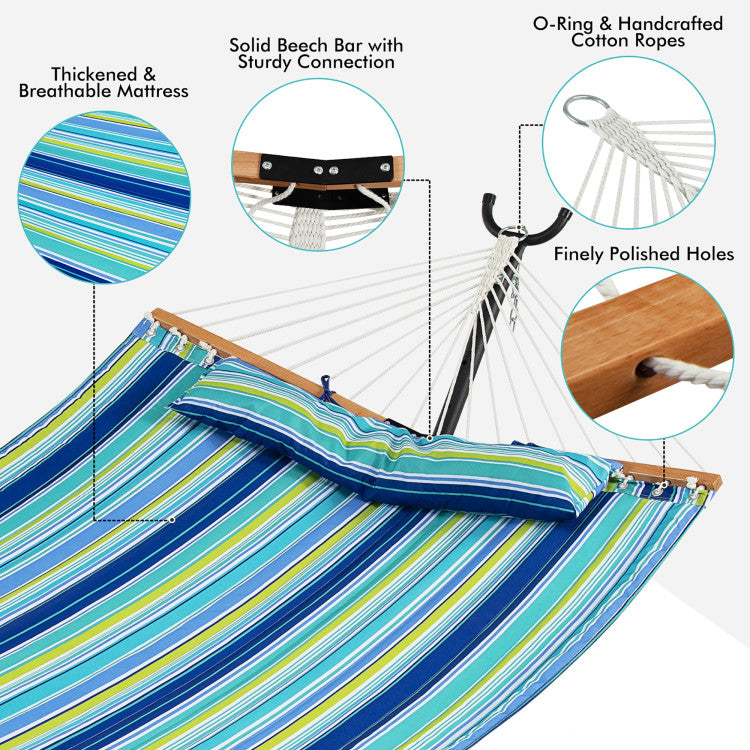 Patio Hammock Foldable Swing Chair Bed with Detachable Pillow
