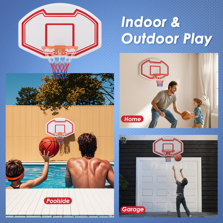 Large Wall Mounted Basketball Hoop with Shatter-proof Backboard