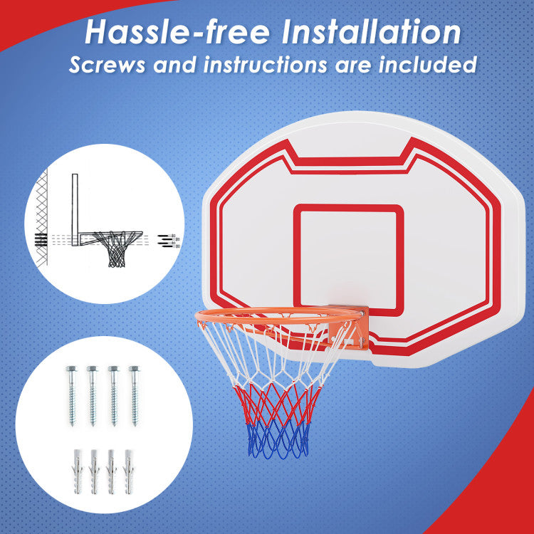 Large Wall Mounted Basketball Hoop with Shatter-proof Backboard