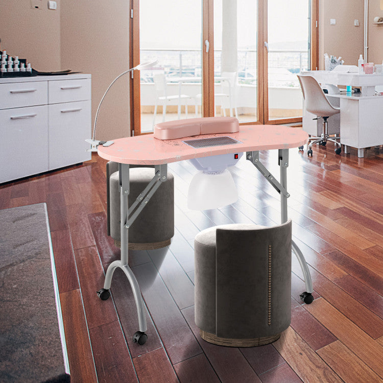 Manicure Nail Table with Bendable USB-plug LED Table Lamp