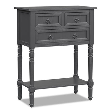 Narrow Entryway Console Table with 3 Storage Drawers and Open Bottom Shelf