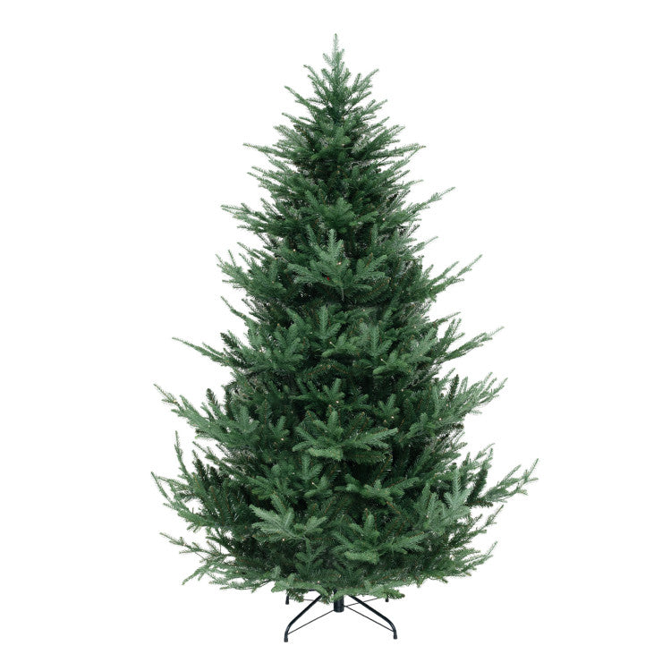 6/7/8 Feet Pre-Lit Artificial Christmas Tree with Warm White LED Lights and Branch Tips