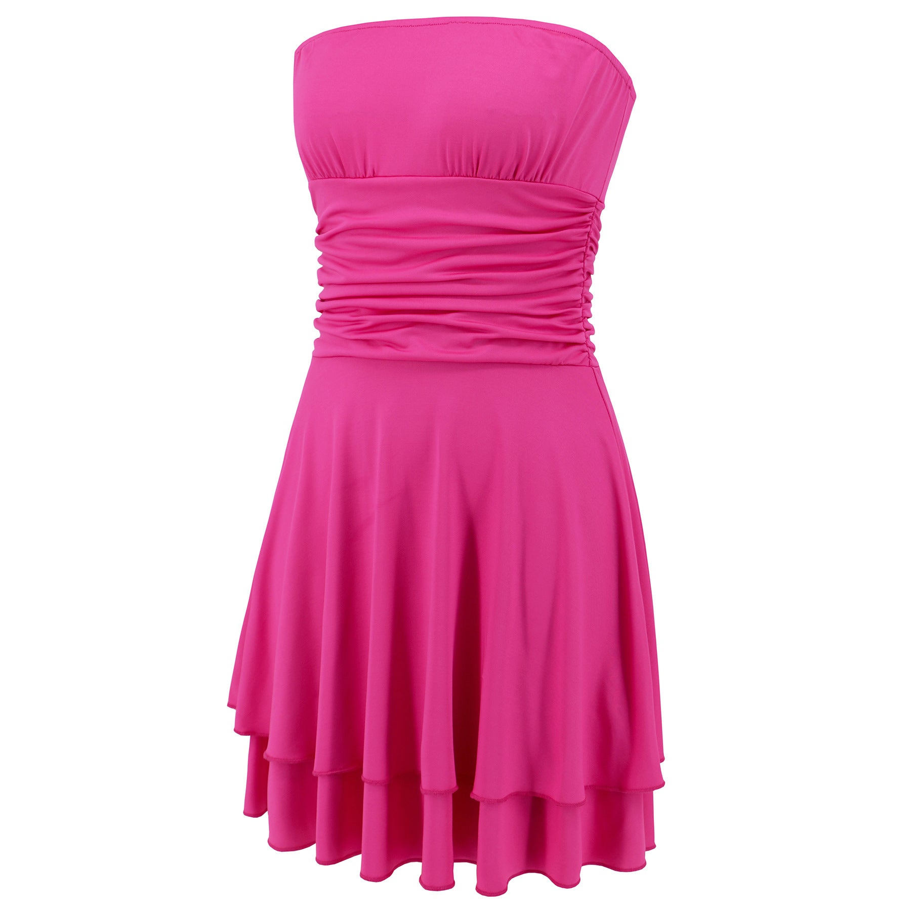 Ruffled Tube Top Beach Party Short Summer Dress for Women