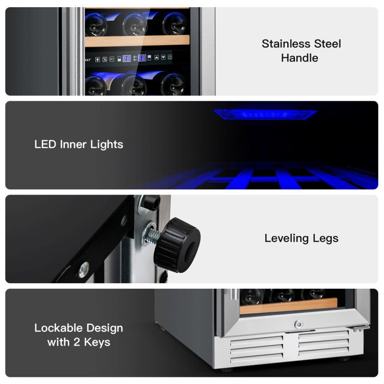 30-Bottle Freestanding Wine Cooler with Temp Memory and Dual Zones