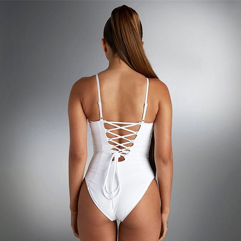 Sexy Solid Color Backless One-Piece Swimsuit for Women - Summer Bikini