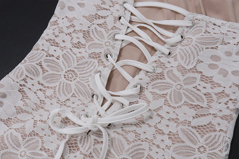 Strapless Lace-Up Back A-Line Party Dress for Women