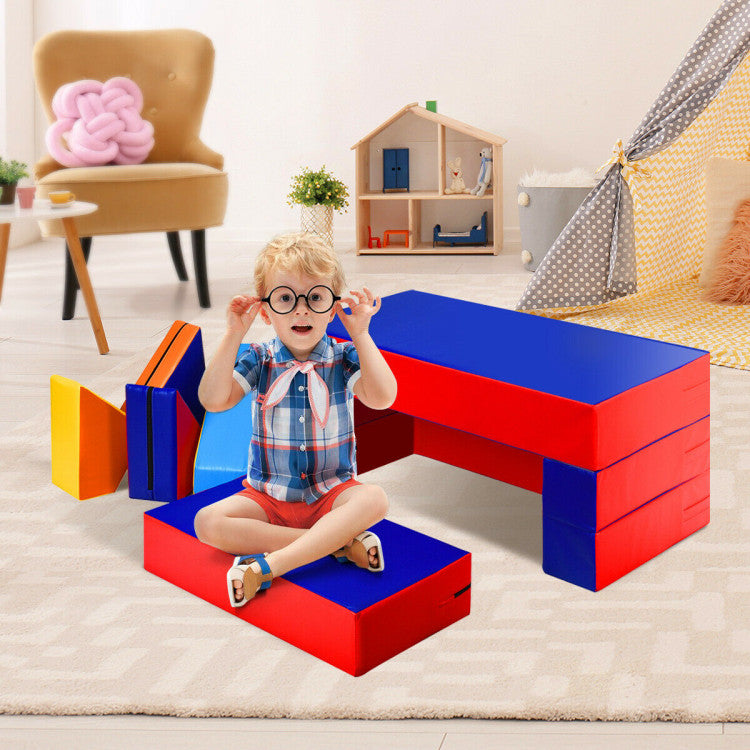 8-Piece 4-in-1 Kids Climb and Crawl Foam Playset