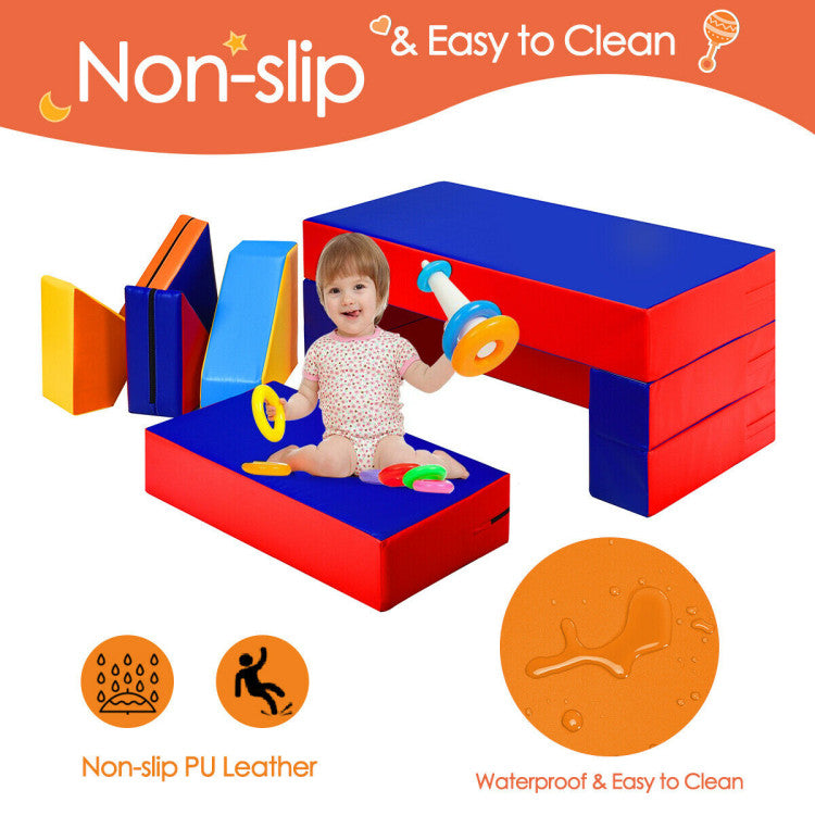 8-Piece 4-in-1 Kids Climb and Crawl Foam Playset