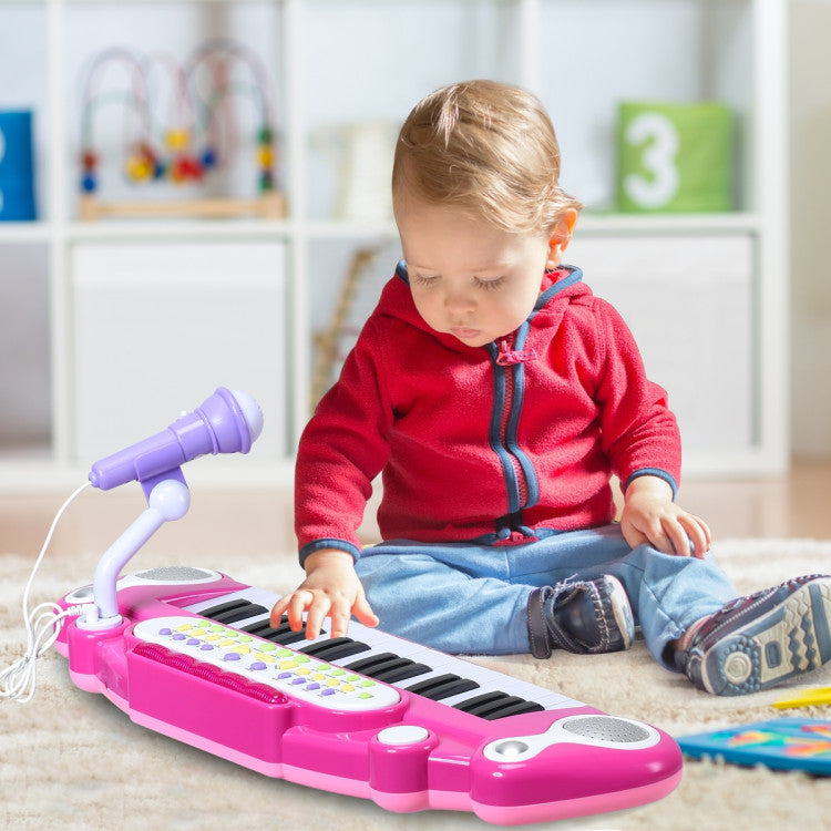 37 Key Electronic Keyboard Kids Toy Piano Included Microphone and Stool
