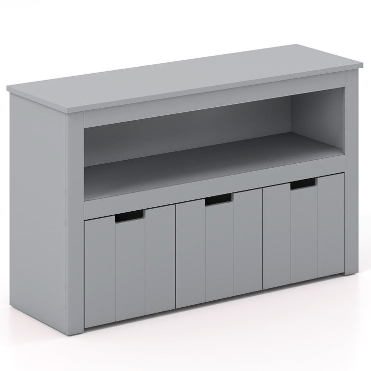 Kid Toy Storage Cabinet Drawer Chest with Wheels and Large Storage Cube Shelf