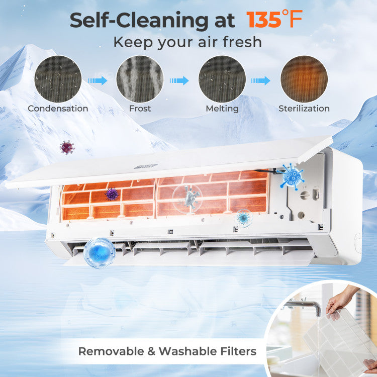 SEERXtreme Series 24000 BTU 25 SEER2 208-230V Mini Split Heat Pump Heating at -13°F WiFi Enabled