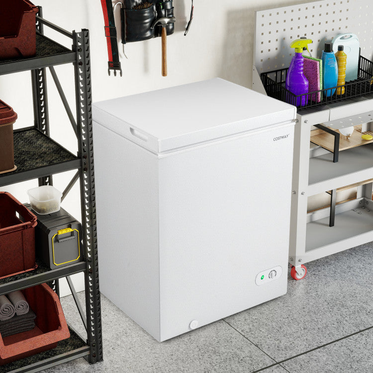 141 L/5 Cu.Ft Compact Chest Freezer with 7-Gear Adjustable Temperature