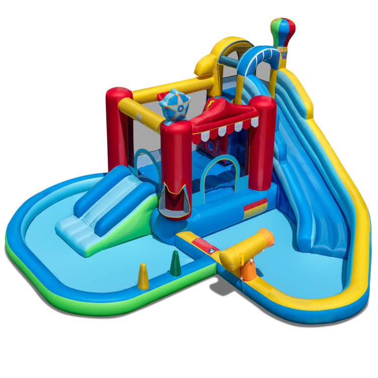 Inflatable Water Park with Splash Pool, 50 Ocean Balls and 750W Blower