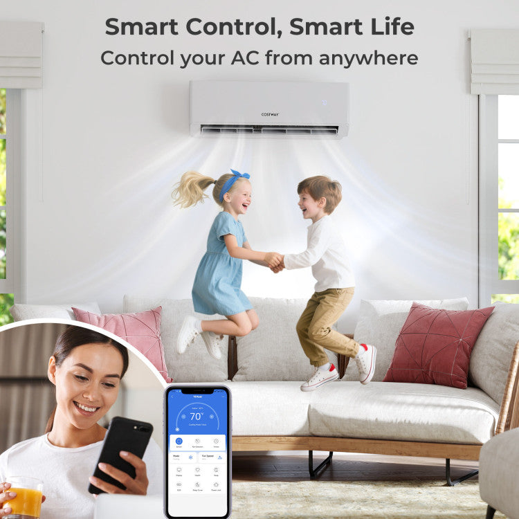 UltrEco Series 24000 BTU 3 Zone 23 SEER2 Mini Split Air Conditioner Wifi Enabled with Heat Pump