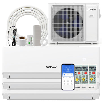 UltrEco Series 24000 BTU 3 Zone 23 SEER2 Mini Split Air Conditioner Wifi Enabled with Heat Pump