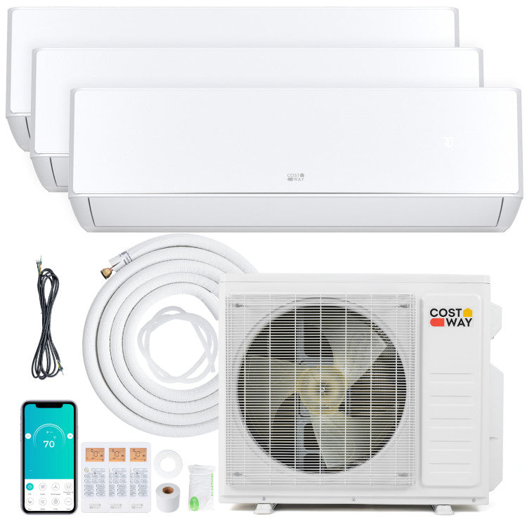 X-Pro 27000 BTU 3 Zone 24 SEER2 Mini Split AC with Heat Pump