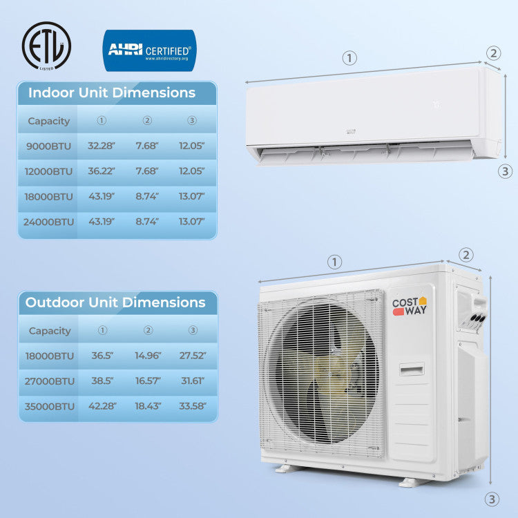 X-Pro 35000 BTU 4 Zone 22.5 SEER2 Mini Split AC with Heat Pump